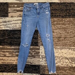 Abercrombie & Fitch Medium Blue Ripped Skinny Jeans